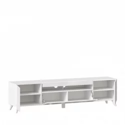 Тумба под ТВ Бруклин 1800 с опорами Белый глянец