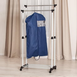 Вешалка ДЖЕТ металл, пластик, 86*44*166 см, черный/светло-серый/хром / JET