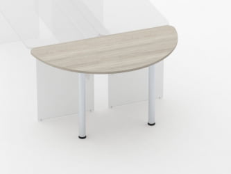 Приставка-полукруг для двух столов Glassy 2.18 Дуб сантана светлый