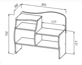 Тумба для обуви Волна Ясень шимо