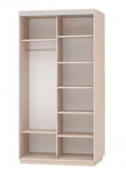 Шкаф-купе двухдверный Экспресс Дуо Комби 1200х2200h Дуб молочный