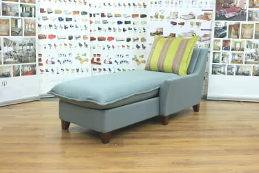 Оттоманка Хадсон правая серо-зеленый/желтый полоса