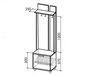 Прихожая WEST Комлпект № 3_Ясень шимо темн/ясень шимо св