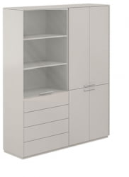 Шкаф высокий двойной Atlas NZ-0301+NZ-0302.GS.GS.GL Серый камень