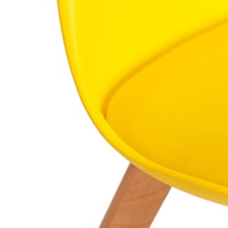 Стул TULIP (mod. 73-1) дерево/пластик/экокожа, 47,5x55x80 см, Желтый (Yellow)