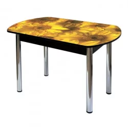 Стол обеденный Европейский фп Подсолнухи ЛДСП серый