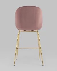 Стул полубарный Beetle со спинкой gold Темно-розовый