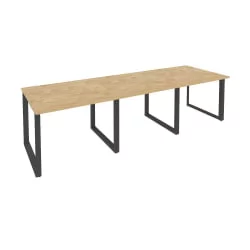 Стол переговорный (3 столешницы) ОНИКС О.МО-ПРГ-3.1 Тиквуд Светлый/Антрацит / ONIX O.MO-PRG-3.1