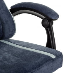 Кресло компьютерное BRABIX Shooter GM-123, 2 подушки, ткань, синее/серое