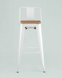 Стул барный Tolix Wood 75.5  со спинкой Белый