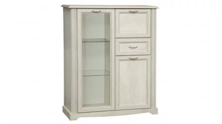 Шкаф для посуды в гостиную Сохо 32.09 Бетон пайн белый