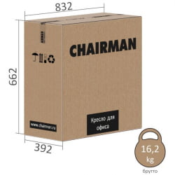 Кресло офисное CHAIRMAN 533 экокожа Серый