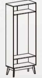 Шкаф Калгари 06 Дуб натуральный светлый/белый матовый