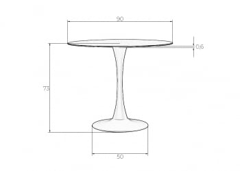 Стол обеденный MIA (белая столешница, белое основание)