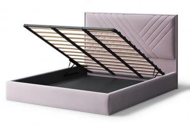 Кровать МИРА 2000*1200мм (без опор), велюр NEO 15 (лиловый), (б/основания, б/матраса)