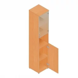 Шкаф для документов узкий с тонированными стеклами Р.П-4СТ Дуб Кронберг