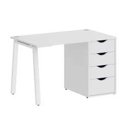 Стол письменный HOME OFFICE VR.SP-3-118.4.A Белый/Белый металл