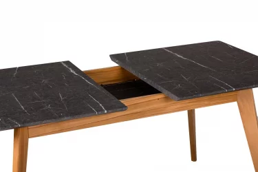 Стол раскладной Лунд 120-160 БУК-Мрамор Графит