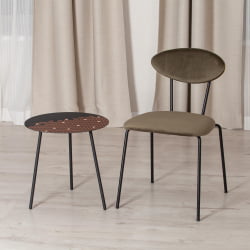 Кофейный столик TETCHAIR металл, 45 х 45 х 45 см, черный с лого