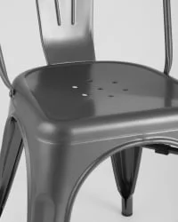 Стул TOLIX с высокой спинкой Серебристый матовый