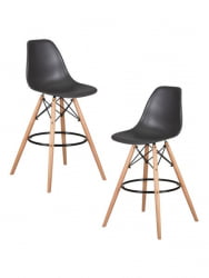 Стул барный ДОБРИН ДСВ БАР (ножки светлый бук, цвет темно-серый (ГР-04)) 2 шт / DOBRIN DSW BAR (GR-04))