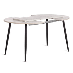 Стол VELETA ЛДСП/HPL/металл, 100 x 100+40 x 75 см, Агат серый/черный