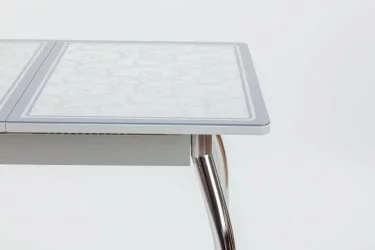 Стол обеденный Аспен КЗ(6195) серый,завитки серебро