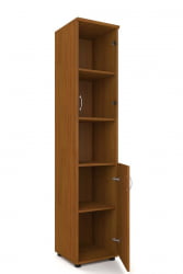 Шкаф для документов узкий с прозрачными стеклами Р.П-4СБ Серый