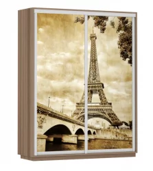 Шкаф-купе двухдверный Экспресс Дуо 1600х2400h Париж/Ясень шимо тёмный