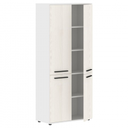 Шкаф с глухими средними и малыми дверьми EDIS EHCS 85.3 Ясень Траун Черный Белый