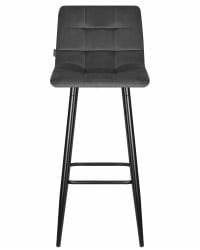 Стул барный DOBRIN NICOLE (черные матовые ножки, темно-серый велюр (108-91))
