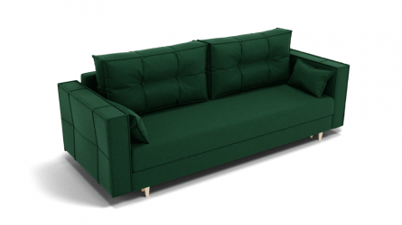 Диван Консул-1 ППУ (ЗР) Цвет фасада: Зеленый; Тип: Прямой; Материал фасада: Металл/Велюр