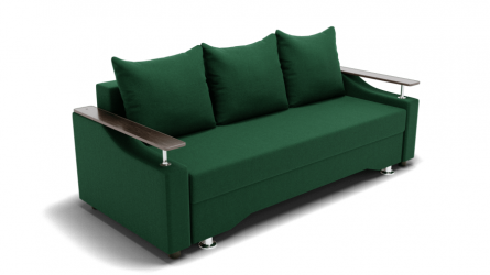 Диван Квадро-1 ППУ (ЗР) Цвет фасада: Зеленый; Тип: Прямой; Материал фасада: Металл/Велюр