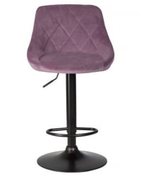 Стул барный DOBRIN LOGAN BLACK (пудрово-сиреневый велюр (MJ9-52)) 2 шт