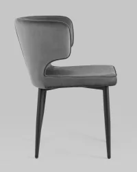 Стул Матео черные ножки велюр Серый