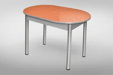 Стол обеденный Универсальный 32мм ХРОМ мет.напр. 3 кат. 1005 8510 круги ЛДСП дуб выбеленный