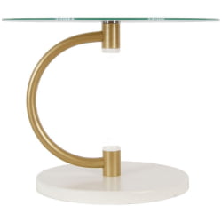 Стол журнальный Дуэт 13Н Золото, слоноая кость / стекло прозрачное