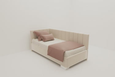 Детская кровать 190 90 ТЕРРА БЕЗ ОСНОВАНИЯ (BERHOUSE) Материал фасада: Металл/Велюр; Спальное место: 900х1900; Цвет: Кремовый