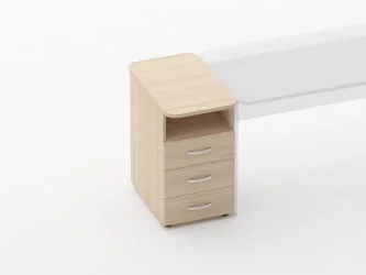 Тумба приставная на 3 ящика с нишей Glassy 3.10.12 Туя