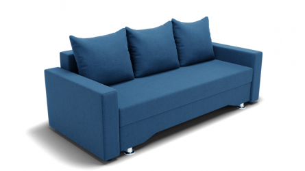 Диван Квадро-3 ПБ (ЗР) Цвет фасада: Синий; Тип: Прямой; Материал фасада: Металл/Велюр