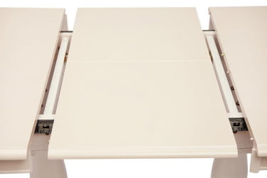 Стол раскладной Eva (EV-T4EX) дерево гевея/мдф, 120+39х80х75см, ivory white (слоновая кость 2-5)