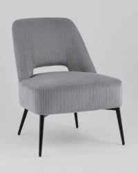 Кресло лаунж Бостон велюр рельефный светло-серый