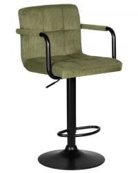 Стул барный ДОБРИН КРУГЕР АРМ БЛАCК (зеленый вельвет (ЛАР-Е2041-7)) 2 шт / DOBRIN KRUGER ARM BLACK (LAR-E2041-7))
