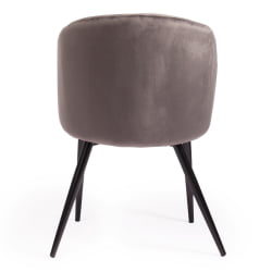 Кресло LA FONTAIN (mod. 004) вельвет/металл, 60 х 57 х 84 см , серый (HLR 24)/черный