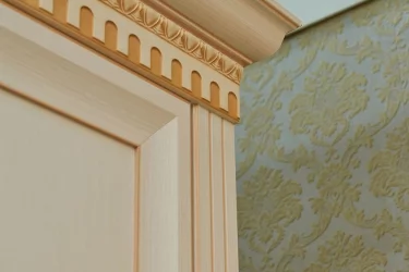 Модульный шкаф в гостиную Марлен 481 Кремовый белый Патина