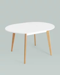 Раздвижной овальный стол Rondo 100-135 Бук/белый