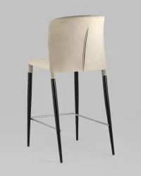 Стул полубарный Лори велюр Бежевый ножки металл