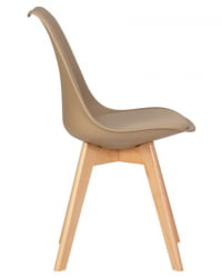 Стул обеденный DOBRIN JERRY SOFT (ножки светлый бук, цвет сиденья бежевый (GR-03)) 4 шт