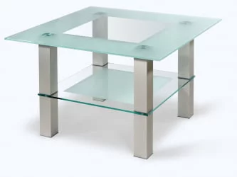 Кофейный столик Кристалл 1 Алюминий/прозрачное