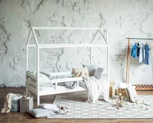 Кровать-домик RooRoom кд-1 с бортиком Белый